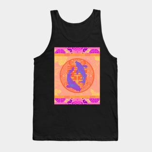 Double Happiness Koi Fish #7 with Purple Symbol - Hong Kong Pop Art Tank Top